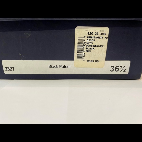 Oscar de la Renta Open Toe Sandals Black Patent - Picture 10 of 10